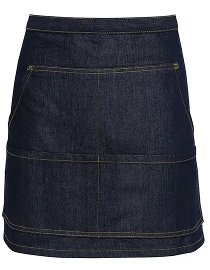 Zástěra denim džínová do pasu - indigo - potisk Riverside
