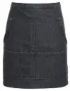 Zástěra denim džínová do pasu - černá - potisk Šumava
